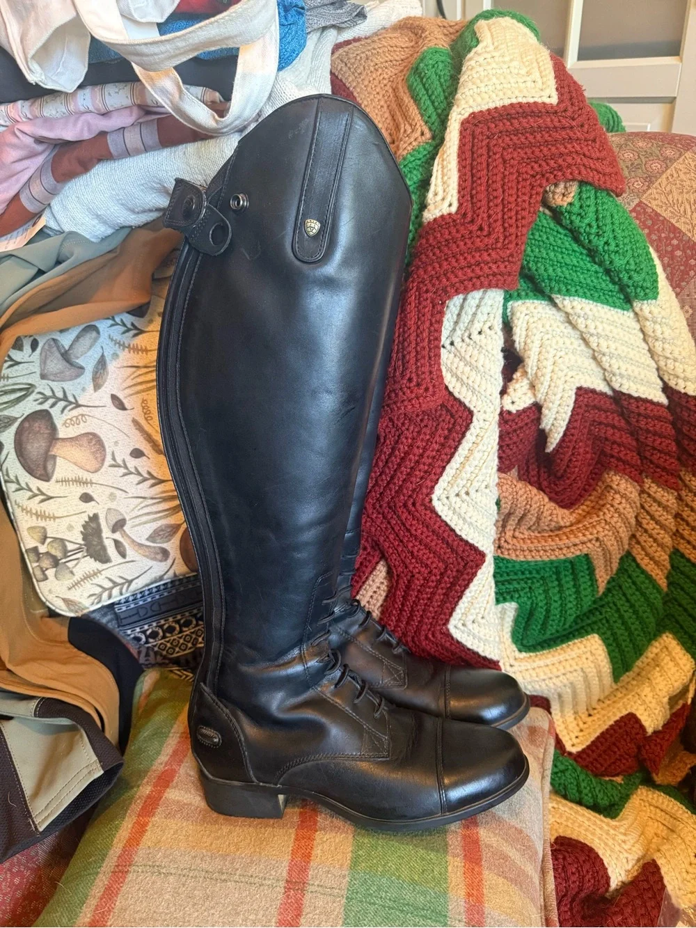 Ariat Black Heritage II Contour Field Boots Short Full Calf